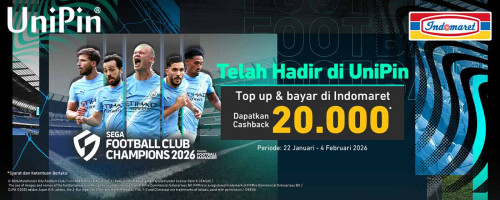 SEGA Football Club Champions Kini Hadir di UniPin! Dapatkan Cashback 20.000 UC Bayar di Indomaret!